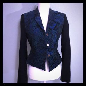 Elie Tahari Blue Roni Jacquard jacket